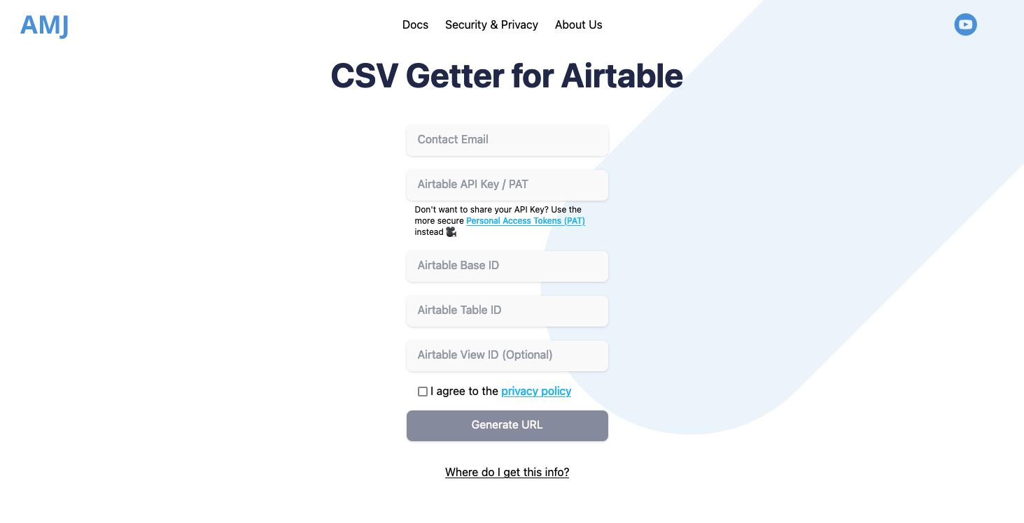 Csv Getter For Airtable